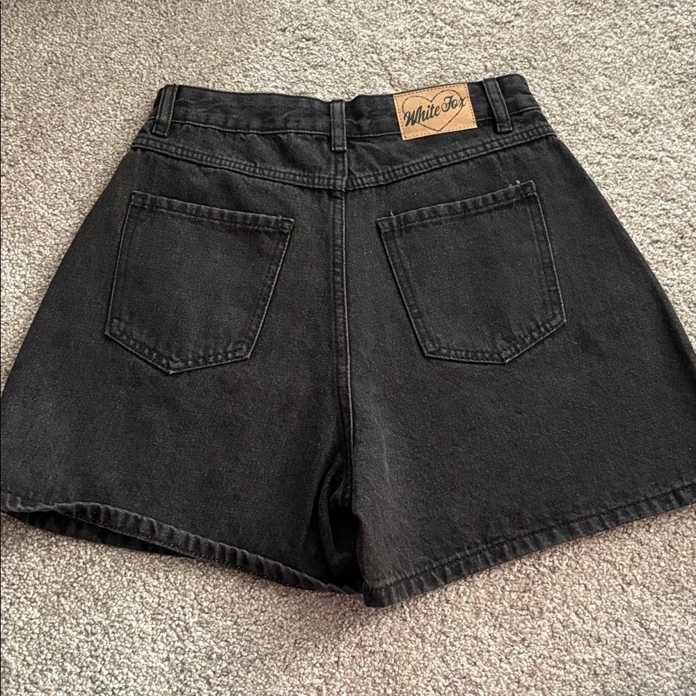 White Fox Black Denim Shorts - Picture 4 of 4